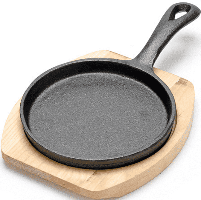 Сковорода 13см MAYER & BOCH чугунная с дощечкой